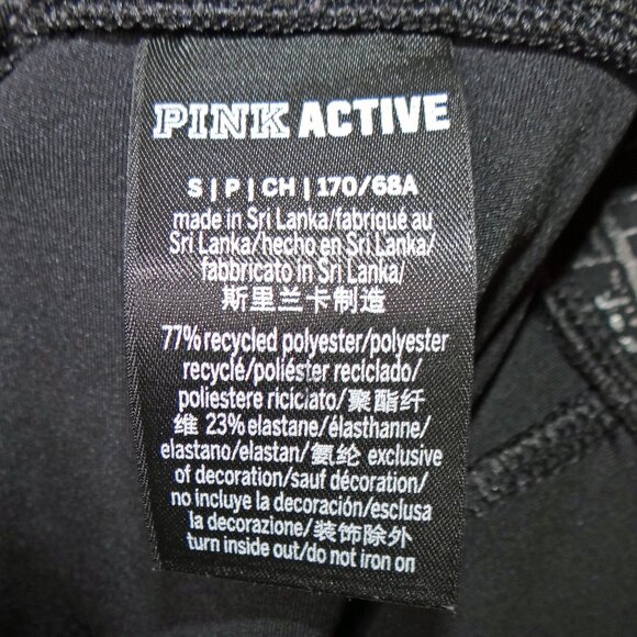 Pink Victoria Secret Activewear Leggings Black Reptile Print W/ Pockets Small S - Picture 7 of 8